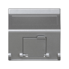 Kryt dátovej zásuvky K45 pre adaptéry MD ľahko uhlový s krytmi 45 × 45 mm hliník