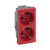 Dvojitá zásuvka SIMON 500 SCHUKO so signalizáciou napätia 16A 250V bezskrutková/svorková 100×50mm červená