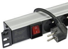 Napájecí lišta do racku NEKU 22.5001 1U 19" 8 zásuvek, vypínač