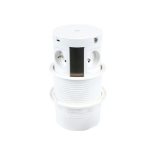 Zásuvkový blok s bezdrôtovou nabíjačkou, 4x 230V + 2x RJ45 + 2x USB nabíjačka (A+C), biela farba, kábel 1.7m