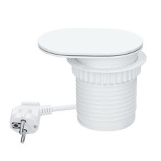 Zásuvkový blok s posuvným vekom, 1x zásuvka 230V a 1x USB-A + C nabíjačka, PD20W, kábel 1.9m, farba biela