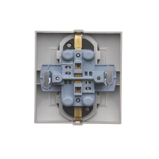 Zásuvka dvojnásobná Schuko s clonkami (kompletní výrobek) 16A 250V, šroubové svorky, zlatá matná, metalizovaná