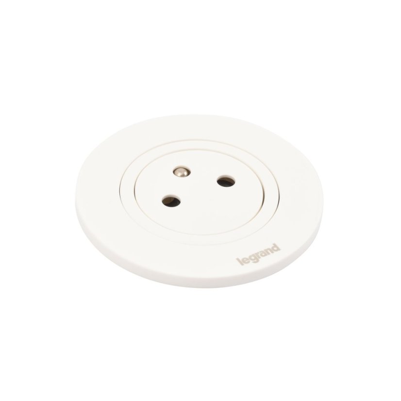 Zapuštěná zásuvka INCARA Disq 60, 1x 250V Surface, kabel 2m, barva bílá