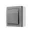Křížový spínač 10AX, bez piktogramu, odolný proti vlhkosti, barva šedá