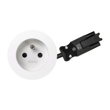 Vstavaná stolná zásuvka 1x 230V, priemer 60 mm, kábel 1m, farba biela matná