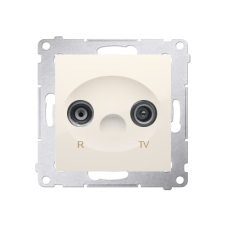 Anténní zásuvka R-TV koncová oddělená útlum:1dB krémová
