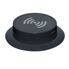 Bezdrátová výsuvná nabíječka 15W + USB A+C 20W PD, barva černá