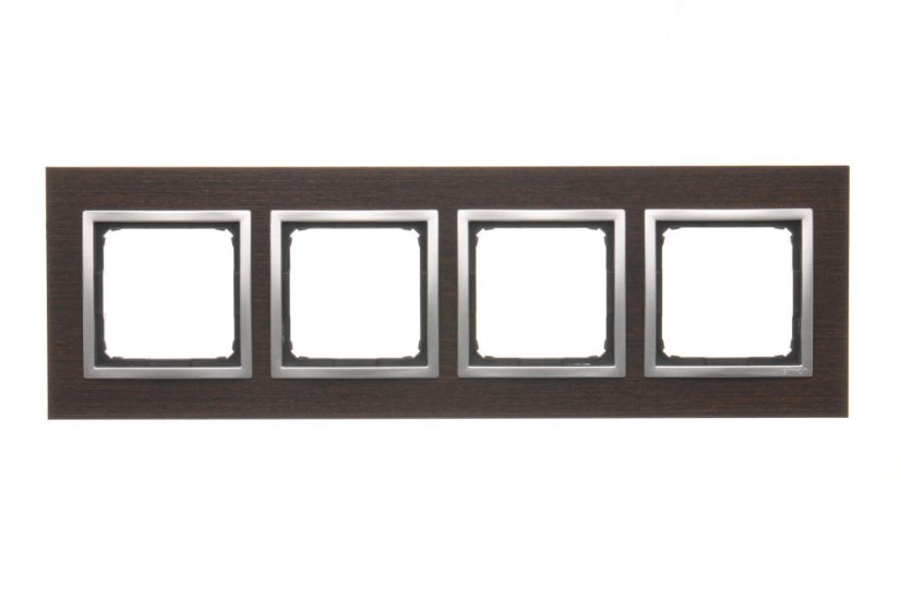 Rámeček 4 násobný, dřevěný, Simon 54 Nature, wenge / stříbrná metalizovaná