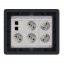 Podlahová zásuvka 5x 250V/16A (zásuvka bílá) + 2x port RJ45 cat. 6, barva boxu grafitově-šedá, pro zvýšené podlahy