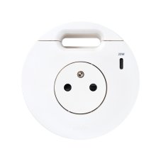 Vstavaná stolná zásuvka Flash 90, 1x 230 V + 1× USB-C PD 20 W, káblová priechodka, kábel 1.5m, farba biela matná