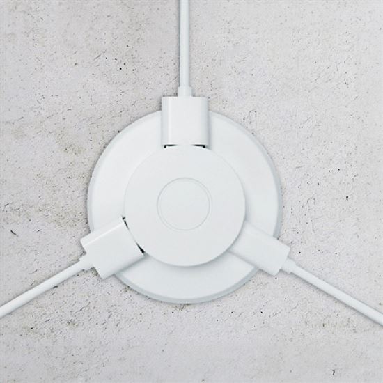 Výsuvná nabíječka USB A+C 24W PD, barva bílá