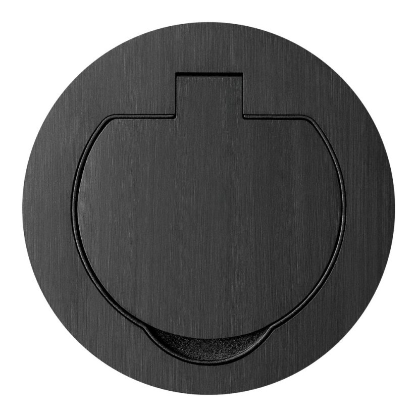 Hermeticky uzatvárateľná guľatá zásuvka 1x 230V, krytie IP55, farba čierna