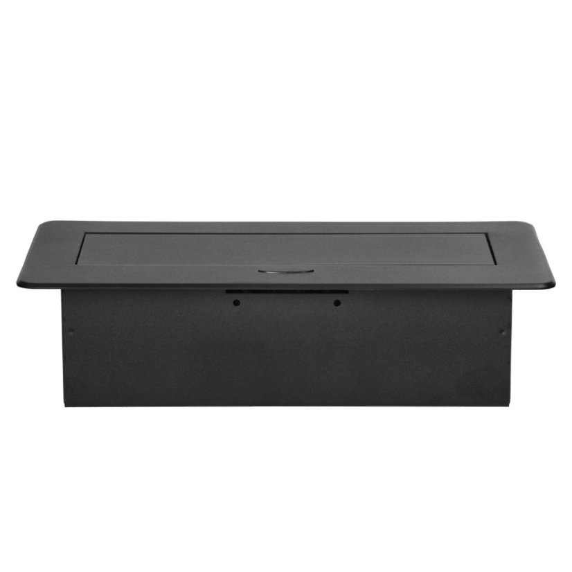 Výklopný zásuvkový blok s frézovaným krytom, 2x zásuvka 230V, 2x USB A + C nabíjačka 5V / 3,6A, bez kábla, farba čierna