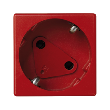 Zásuvka K45 DATA SCHUKO 16A 250V bezšroubové 45×45mm červený