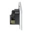 Zásuvka 1x 230V s USB-A + USB-C nabíječkou, PD 20W, rámeček sklo, pod omítku, barva bílá