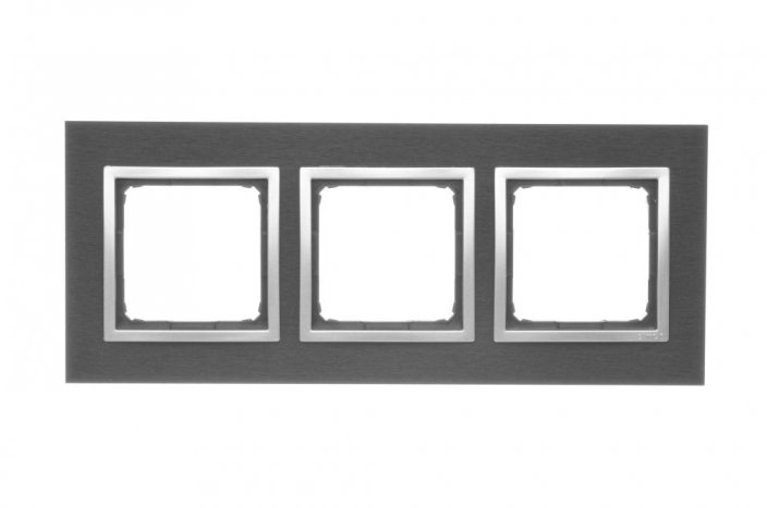 Simon 3-násobný kovový rám tmavá nehrdzavejúca oceľ/striebro