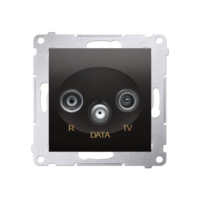 Zásuvka anténní R+TV+DATA (přístroj s krytem), 1x vstup: 5÷862 MHz, Simon 54, barva antracitová metalizovaná