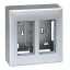 Nástenný box S500, 4x zásuvka 250V, bez kábla, povrch hliník