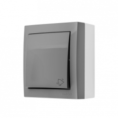 Tlačítko "zvonek" 10AX, odolné proti vlhkosti, barva šedá