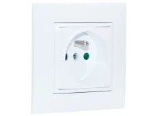 Zásuvka v rámečku pod omítku, 1x 250V/16A v bílé barvě