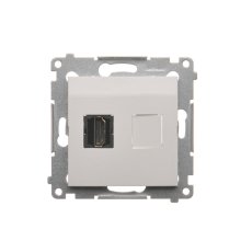 Zásuvka HDMI 1 viacnásobná (zariadenie s krytom), Simon 54, farba biela