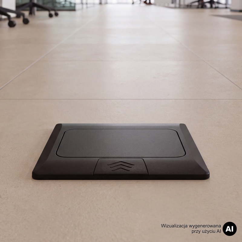 Podlahová zásuvka FLOOR BOX,  1×230 V (schuko), USB-A + USB-C PD 20 W, barva černá