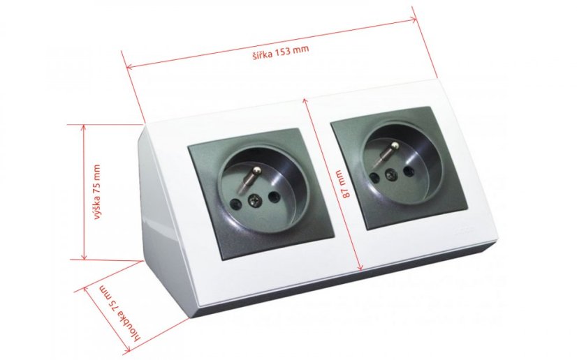 Rohová zásuvka 1x 250V / 16A + 2x USB A+C nabíjačka 5V/3.1A, farba biela, bez kábla