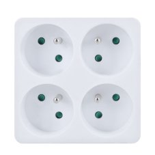 Rozbočka, 4 x 10A, barva bílá