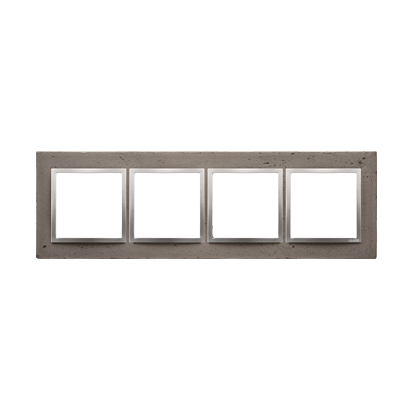 Betonový rámeček 4-násobný tmavý beton/stříbro