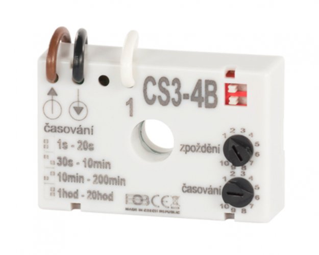 Časový spínač CS3-4B pro ventilátory se zpožděním bez nulového vodiče