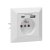 Zásuvka pod omietku, 1x230V, USB a USB-C nabíjačka, farba biela