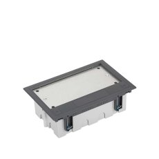 Podlahová zásuvka 2x 250V/16A, 4x RJ45 cat.6, 2x HDMI, barva boxu grafitově-šedá, s pouzdrem pro lité podlahy
