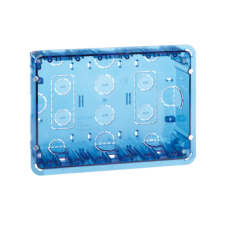 Krabice zapuštěné SIMON 500 3×S500 6×K45 modrá transparentní