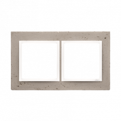 Betonový rámeček 2-násobný světlý beton/bílá