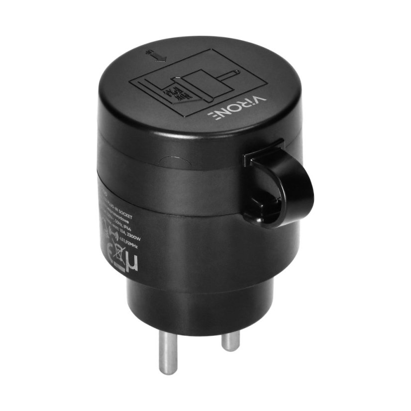 Bezdrátová zásuvka MINI s dálkovým ovládáním, 2+1, 2300W, IP44 (venkovní), barva černá