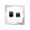 Dvojitá počítačová zásuvka tienená RJ45 kategórie 6 s protiprachovým tienením (zariadenie s krytom) biela