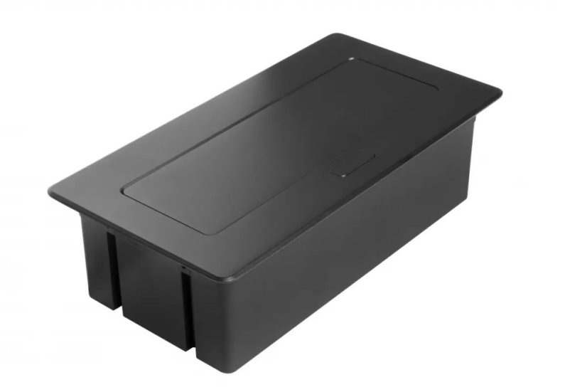 Výklopná zásuvka MULTISOFT, 2x 230V,  USB A/C nabíječka, RJ45, barva černá, kabel o délce 1.5m