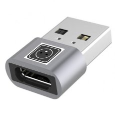 Adaptér  USB-A 2.0 (male) - USB-C (female), aluminium