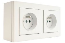 Zásuvka na stenu SONATA, 2x 250V/16A, farba biela matná