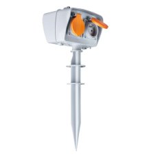 Zahradní elektrický sloupek s časovačem, 2 zásuvky, IP44, kabel 1,5 m