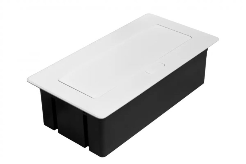 Výklopná zásuvka MULTISOFT, 2x 230V,  USB A/C nabíječka, RJ45, barva bílá, kabel o délce 1.5m