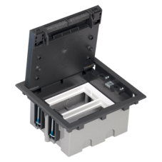 Podlahová krabice SF obdélníkový 4×K45 2×S500 93mm128mm grafitově-šedá