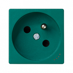 Zásuvka K45 s uzemňovacím kolíkem se signalizací napětí 16A 250V šroubové svorky 45×45mm zelený