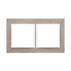Betonový rámeček 2-násobný světlý beton/bílá