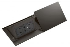 Pop-up blok INCARA 4x zásuvka 250V, (proti sobě), barva černá, kabel 2m