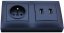 Rohová zásuvka 1x 250V/16A + 2x USB nabíječka, barva černá matná, bez kabelu