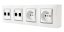 Nástěnný zásuvkový blok, 2x 250V/16A + 4x RJ45 cat.6, bílé barvy se stříbrným matným ozdobným rámem, bez kabelu