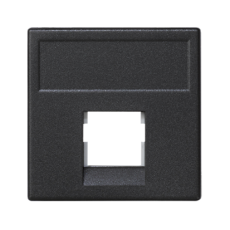 Kryt pre dátovú zásuvku K45 keystone iodod jednoduchý bez krytu plochý univerzálny 45 × 45 mm grafitovo sivý