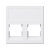 Kryt dátovej zásuvky K45 keystone dvojitý bez krytu plochý univerzálny 45 × 45 mm čisto biely