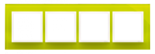 Rámeček 4 - násobný skleněný limetková/bílá